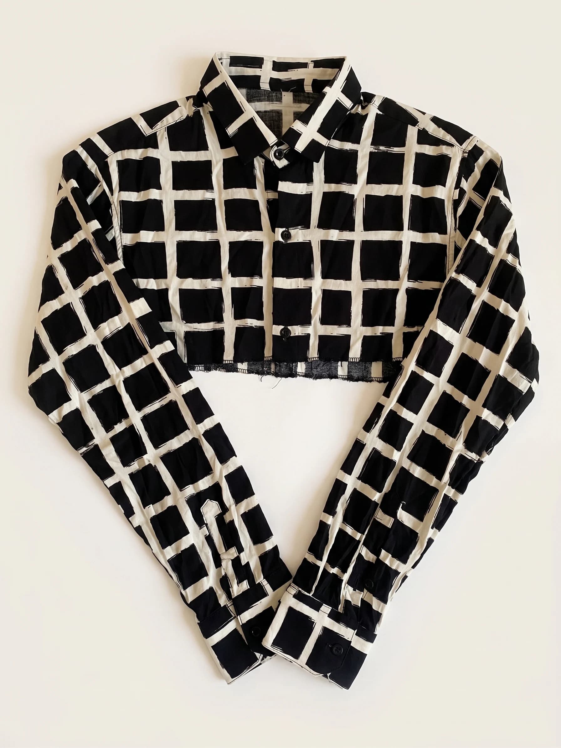 Camisa Crop Cuadrillé